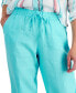 ფოტო #4 პროდუქტის Petite 100% Linen Drawstring Pants, Created for Macy's