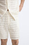 Textured crochet bermuda shorts