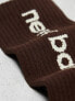 Фото #5 товара New Balance Linear logo 3 pack crew socks in black, brown and white