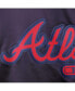 ფოტო #2 პროდუქტის Men's Navy Atlanta Braves Wordmark Satin Full-Snap Jacket