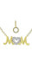 ფოტო #1 პროდუქტის Cubic Zirconia "Mom" Nameplate Pendant Necklace in Sterling Silver & 18k Gold-Plate, 16" + 2" extender, Created for Macy's