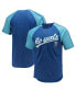 Фото #2 товара Men's Royal Kansas City Royals Button-Down Raglan Replica Jersey