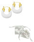 ფოტო #3 პროდუქტის 14K Gold-Plated White Lucite Boxy Hoop Earrings