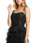 ფოტო #3 პროდუქტის Women's Ieena Sequined Bustier Tiered Ruffle Gown