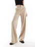 Фото #7 товара ASOS DESIGN Tall wide leg trouser in taupe pinstripe