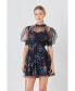 Women's Ruffled Mesh Mini Dress