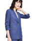 Women's Denim Ruched-Sleeve Blazer M - фото #3