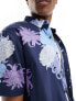 Фото #3 товара Superdry Hawaiian shirt in chrysanthemum navy