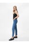 Фото #19 товара Yüksek Bel Slim Fit Kot Pantolon - Mom Jean 4SAL40005MD Bleach