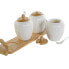 Sugar Bowl DKD Home Decor White Natural Bamboo Porcelain 31 x 9 x 7 cm 4 Pieces