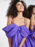 Фото #4 товара ASOS EDITION drape off shoulder cami midi dress in purple