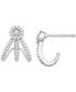 ფოტო #3 პროდუქტის Diamond Triple Row J-Hoop Earrings (1/5 ct. t.w.) in 10k White Gold