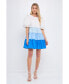 Фото #3 товара Women's Colorblock Multi Tiered Ruffled Mini Dress