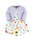 ფოტო #1 პროდუქტის Baby Girls Baby Organic Cotton Dress and Cardigan 2pc Set, Flutter Garden