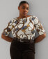 ფოტო #1 პროდუქტის Plus Size Printed Boat-Neck Tee