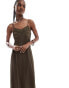 Reclaimed Vintage maxi cami slip dress in brown