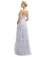 Floral Strapless Twist Cup Corset Tulle Dress with Long Full Skirt