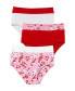 Plus Size Cotton 3-Pack Color Block Full-Cut Brief Hot red assorted, 7 - фото #1