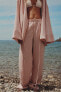 Фото #2 товара Брюки из рельефной ткани в пижамном стиле ZARA
