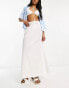 Фото #1 товара COLLUSION low rise linen beach skirt in white