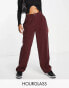 ASOS DESIGN Hourglass dad trouser in oxblood