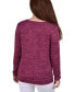 ფოტო #2 პროდუქტის Petite Long Sleeve Knit Keyhole Top