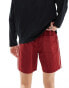 Фото #2 товара ASOS DESIGN slim nylon shorts with piping detail in burgundy