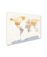 Michael Tompsett 'Watercolour Political Map of the World' Canvas Art - 18" x 24"