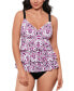 ფოტო #1 პროდუქტის Women's Printed Tiered Fauxkini One-Piece Swimsuit, Created for Macy's