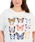 ფოტო #3 პროდუქტის Trendy Plus Size Butterfly Grid Graphic T-Shirt