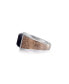 Grey Picture Agate Gemstone Sterling Silver Men Signet Ring in Brown Rhodium