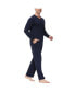 ფოტო #3 პროდუქტის Men's Heat retaining Two Piece V-Neck & Lounge Pants Pajama Set