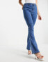 Фото #1 товара DTT Bianca high waisted flare disco jeans in mid blue