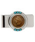 Men's 1800's Indian Penny Turquoise Coin Money Clip