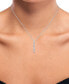 Фото #2 товара Macy's diamond Accent Vertical Bar Pendant Necklace in Sterling Silver, 16" + 2" extender