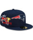 Фото #2 товара Men's Navy New England Patriots City Cluster 59FIFTY Fitted Hat