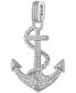 Фото #2 товара Esquire Men's Jewelry cubic Zirconia Anchor Pendant in Sterling Silver, Created for Macy's