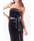 Фото #2 товара Women's Strapless Velvet Midi Dress