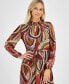 ფოტო #4 პროდუქტის Women's Printed Belted Midi Dress