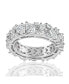 ფოტო #1 პროდუქტის Suzy Levian Sterling Silver Cubic Zirconia Abstract Cluster Eternity Band Ring