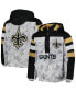 Фото #1 товара Men's White, Black New Orleans Saints Thursday Night Gridiron Raglan Half-Zip Hooded Jacket