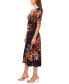 ფოტო #3 პროდუქტის Petite Floral-Print Button-Front Midi Dress