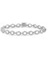 ფოტო #1 პროდუქტის Diamond Oval Link Bracelet (2 ct. t.w.) in 10k White Gold