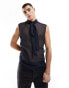 Фото #1 товара ASOS DESIGN sleeveless sheer shirt in navy