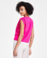 Petite Ruched-Shoulder Cap-Sleeve Knit Top, Created for Macy's