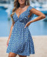 Women's Blue Ditsy Tie Back Mini Beach Dress Синий, Small - фото #2