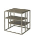 Metal Frame Wood Living Room End Table with Shelf