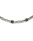 Stainless Steel Polished with Black Rubber Barrel Link Necklace