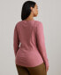 ფოტო #2 პროდუქტის Plus Size Rib-Knit Henley Tee