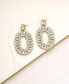 ფოტო #2 პროდუქტის Sparkle Oval Dangle Earrings in 18K Gold Plating